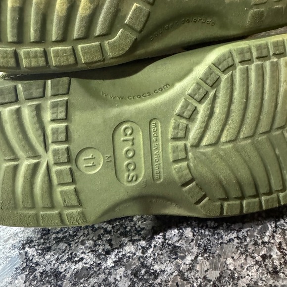Crocs Men's Baya Clog Olive Green‎ Puffer Comfort Slip On Casual Shoes Size 11 - Picture 7 of 8